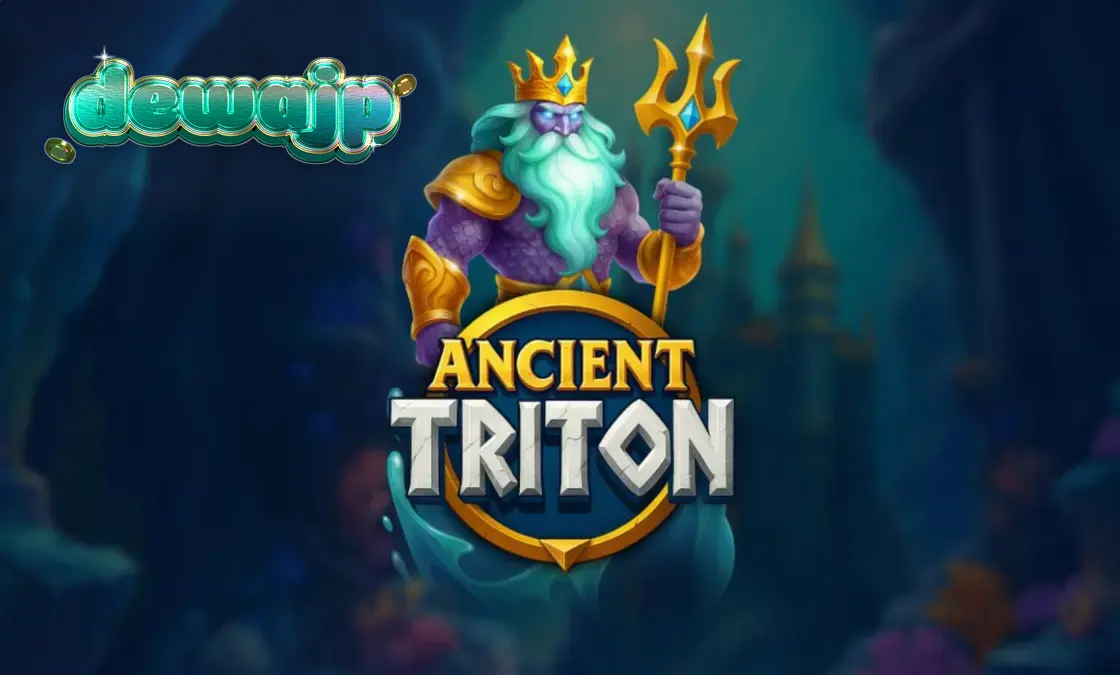Tampilan visual slot Ancient Triton dengan tema dewa laut dan istana bawah air.